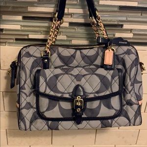 Coach Poppy Denim C Print Satchel